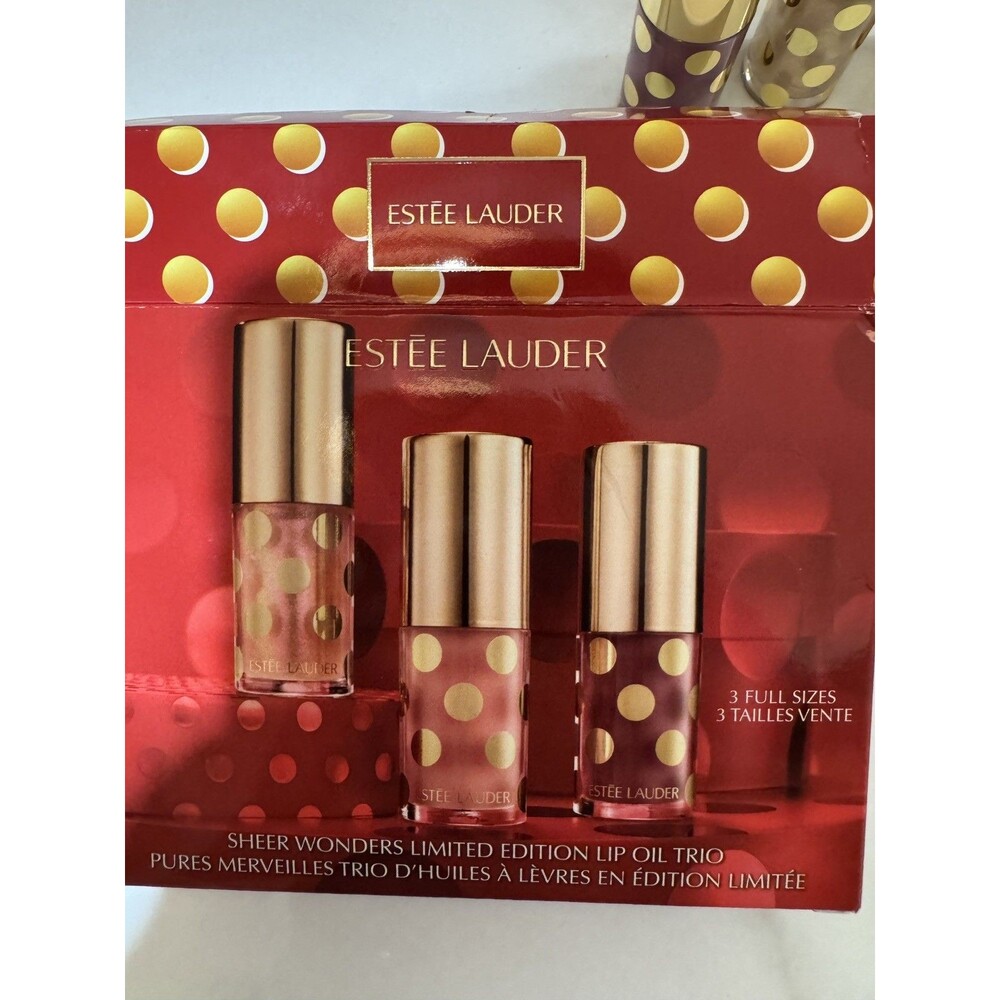 Estee Lauder Sheer Wonders Lip Oil Trio Set ~ Cheer / Celebrate / Holiday Muse